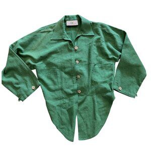 Dancing Ladies lagen look oversized button top green‎ hemp sz L
